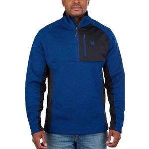Spyder XXL Men's Half Zip Sweater Gait Knit Pullover Jacket blue black